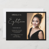 Simple Lady Debutante Black 18e verjaardag Kaart (Voorkant)