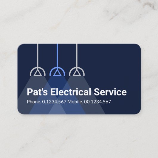 Simple Lampshade lights Powers Your Business Name Visitekaartje (Voorkant)