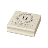 Simple Laurel WreatFamily Monogram Address Rubberstempel (Stempel)