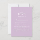 Simple Lavendel Website Bruiloft RSVP Kaartje (Voorkant)