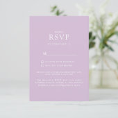 Simple Lavendel Website Bruiloft RSVP Kaartje (Staand voorkant)