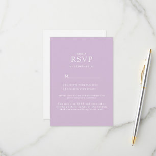 Simple Lavendel Website Bruiloft RSVP Kaartje