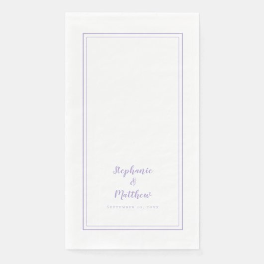 Simple Lavender Modern Minimalist Wedding Dinner Servet (Voorkant)