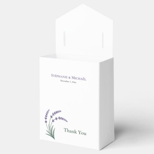 Simple Lavender Wedding Bedankdoosjes (Geopend)