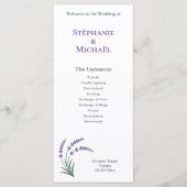 Simple Lavender Wedding Ceremony Program Menu (Voorkant)
