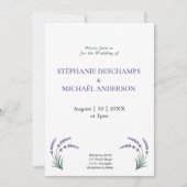 Simple Lavender Wedding Kaart (Voorkant)