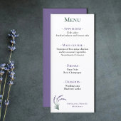 Simple Lavender Wedding Reception Menu