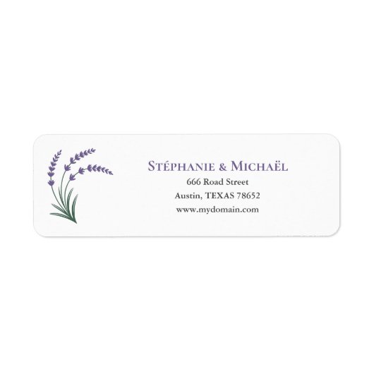 Simple Lavender Wedding Return Address Label (Voorkant)