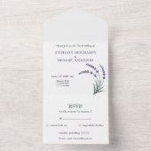 Simple Lavender Wedding RSVP All In One Uitnodiging (Binnen)