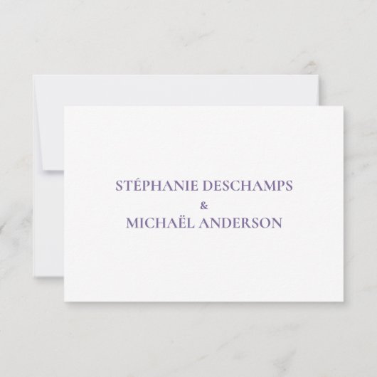 Simple Lavender Wedding RSVP Card (Achterkant)