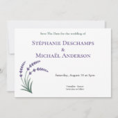 Simple Lavender Wedding Save The Date Invitation Kaart (Voorkant)