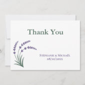 Simple Lavender Wedding Thank You Card Kaart (Voorkant)
