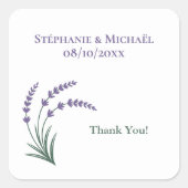 Simple Lavender Wedding Vierkante Sticker (Voorkant)