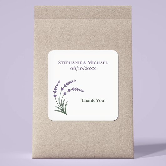 Simple Lavender Wedding Vierkante Sticker