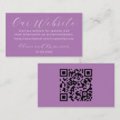Simple Lavender Wedding Website Enclosure Kaart (Voorkant / Achterkant)