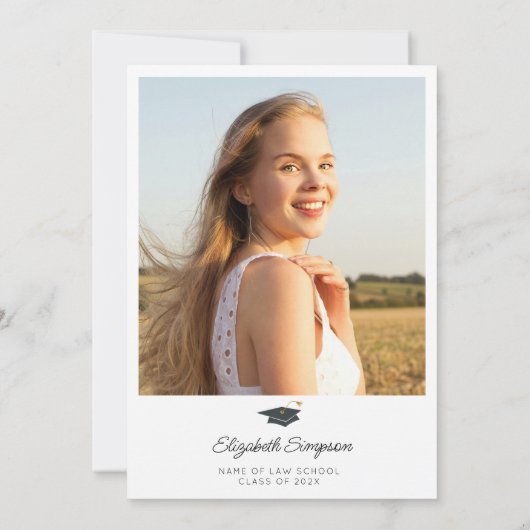 Simple Law School Afstuderen Uitnodiging (Achterkant)