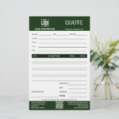 Simple Lawn Care Service Business Quote Briefpapier (Staand voorkant)