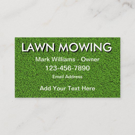 Simple Lawn Mowing Services Visitekaartje (Voorkant)