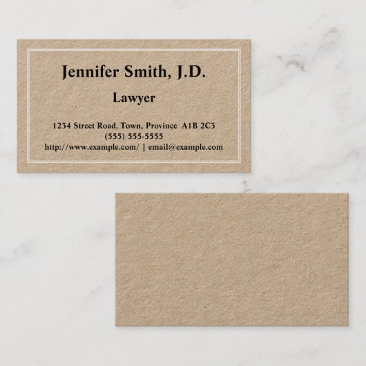 Simple Lawyer Visitekaartje (Voorkant / Achterkant)