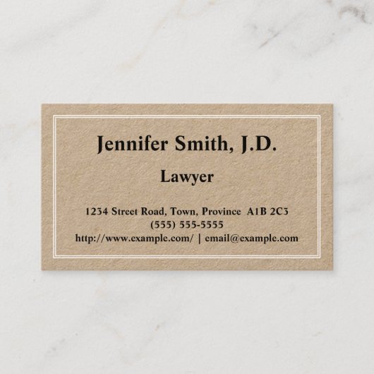 Simple Lawyer Visitekaartje (Voorkant)