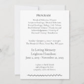 Simple Leaf Funeral Celebration of Life Programma (Achterkant)