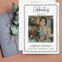 Simple Leaf Funeral Celebration of Life Programma