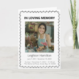 Simple Leaf Funeral Obituary Order of Service Programma