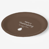 Simple Leaf Modern Autumn Family Thanksgiving Papieren Bordje (Gekanteld)