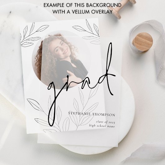 Simple Leaf Photo Afstudeerder Afstuderen Aankondi Aankondiging