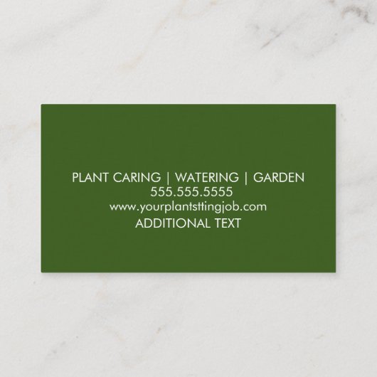 Simple Leaf Plant Sitting Logo Visitekaartje (Achterkant)