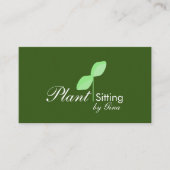 Simple Leaf Plant Sitting Logo Visitekaartje (Voorkant)