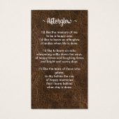 Simple Leather Photo Funeral Memorial Prayer Kaart (Achterkant)