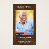 Simple Leather Photo Funeral Memorial Prayer Kaart (Voorkant)