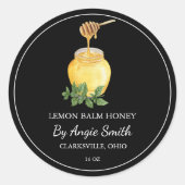 Simple Lemon Balm Infused Honey Label (Voorkant)