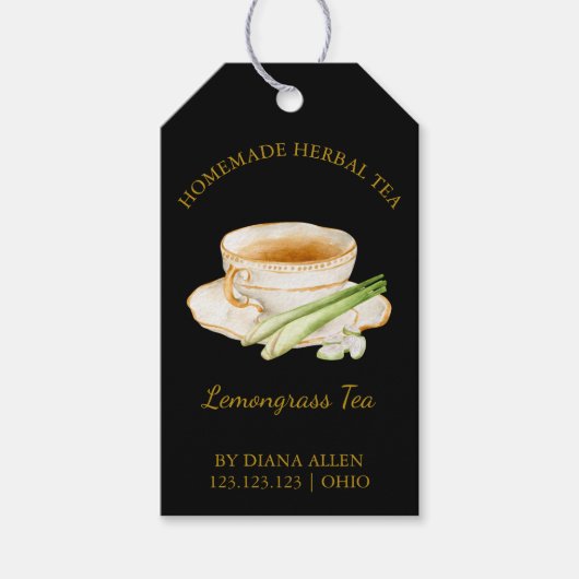 Simple Lemongrass Tea Hang Tag  Cadeaulabel (Voorkant)