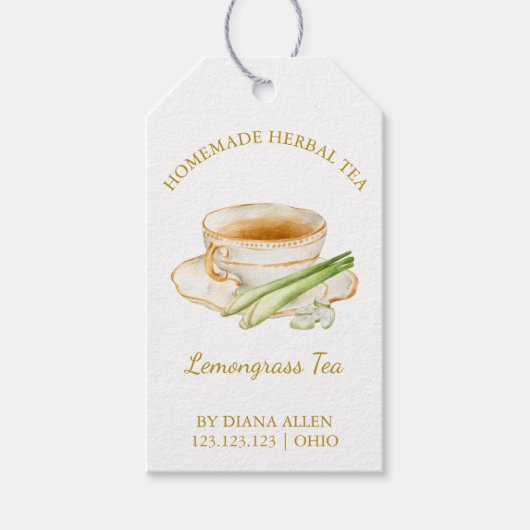 Simple Lemongrass Tea Hang Tag  Cadeaulabel (Voorkant)