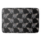 Simple Leopard Animal Black Patroon Badmat (Voorkant)