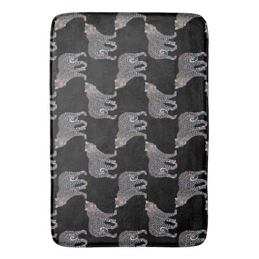 Simple Leopard Animal Black Patroon Badmat (Voorkant Verticaal)