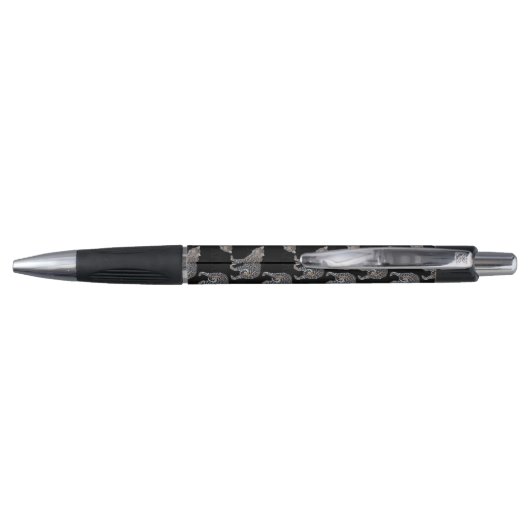 Simple Leopard Animal Black Patroon Pen (Achterkant)