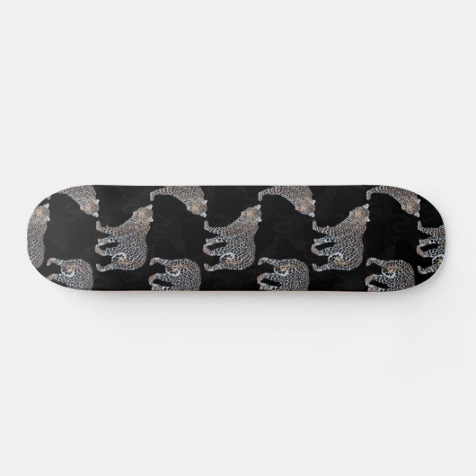 Simple Leopard Animal Black Patroon Persoonlijk Skateboard (Horizontaal)