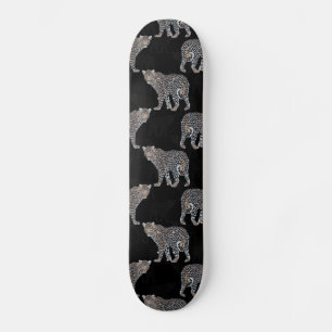 Simple Leopard Animal Black Patroon Persoonlijk Skateboard
