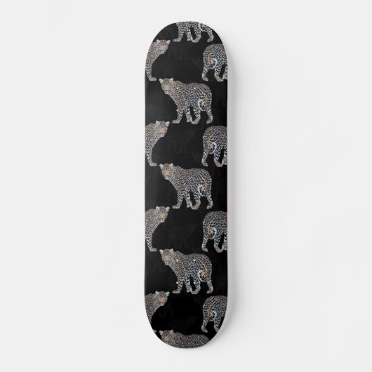 Simple Leopard Animal Black Patroon Persoonlijk Skateboard (Voorkant)