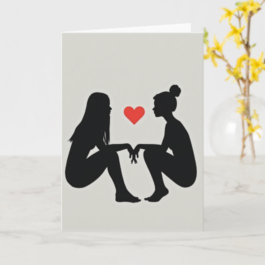 Simple Lesbian Love Card Kaart (Gele Bloem)