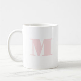 Simple Letter Initiaal Blush Roze Koffiemok