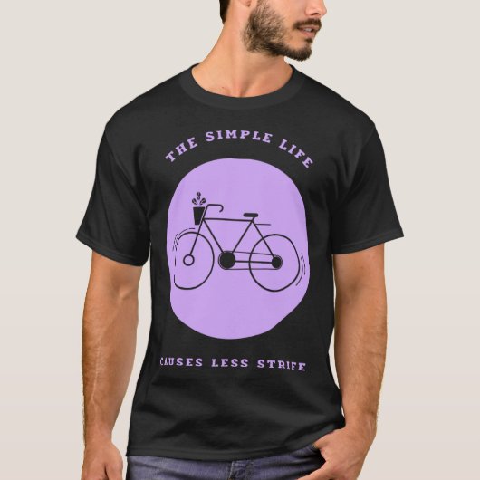 Simple Life Bicycle Biking  Environmental T-shirt (Voorkant)