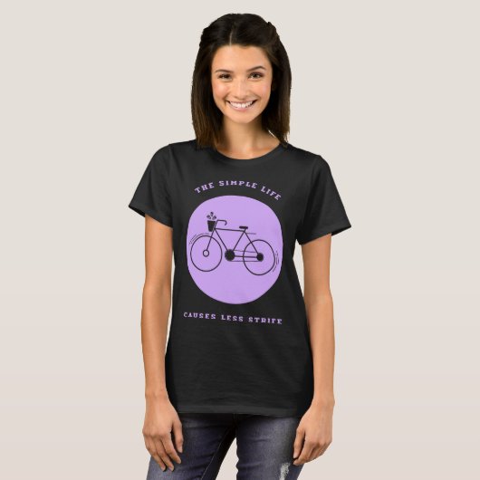 Simple Life Bicycle Biking  Environmental T-shirt (Voorkant volledig)