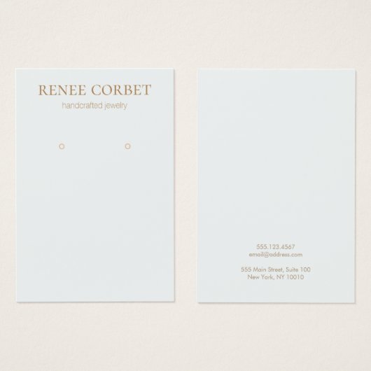 Simple Light Blue Earring Jewelry Display Kaart (Voorkant /achterkant)