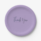 Simple light purple family picnic paper plates  papieren bordje (Voorkant)