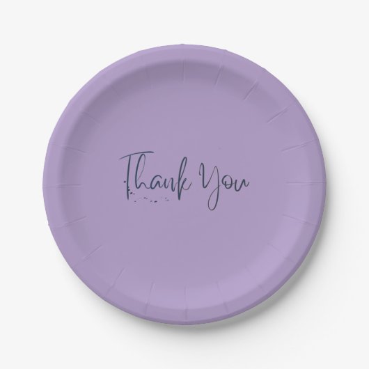 Simple light purple family picnic paper plates  papieren bordje (Voorkant)