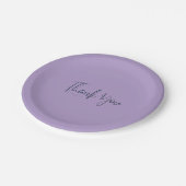 Simple light purple family picnic paper plates  papieren bordje (Gekanteld)